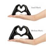 FANTESTICRYAN Small Heart Hands Statue – Cute Home Décor for Living Rooms, Weddings, Offices, and More (Black) - Image 3