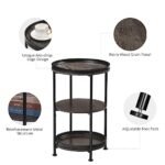 Dulcii Round Side Table with 3 Shelves - Stylish Steel Frame for Living Room, Bedroom, or Outdoor Use - Image 4