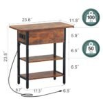 Yoobure End Table with Charging Station: Compact Flip Top Side Table with USB Ports & Storage, Ideal for Small Spaces. - Image 3