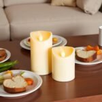 LEOSAN Flameless LED Candles – Battery Operated, Flickering, Remote-Controlled, Ivory Plastic, Ideal for Halloween, Parties, Weddings – Set of 3 (3", 4", 5", 6"). - Image 6