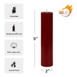 Buy 2 x 9-inch Red Pillar Candles for a vibrant touch to your decor. - Image 3