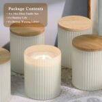 LAMORGIFT 14oz Empty Candle Jars with Bamboo Lids - 6 Pack for DIY Candle Making Supplies - Image 2