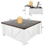 Jimeimen Farmhouse Lift Top Coffee Table with Storage & USB Port for Living Room, Bedroom, Home Office - Image 2