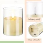 Yunlly 3-Inch Artificial Rose Candle Rings for Weddings: White Eucalyptus Centerpieces, 12 Pcs, LED Flameless Decor for Parties, Valentine's & Mother's Day. - Image 3