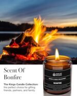 Men's Scented Candles: Bonfire, Mahogany & Teakwood, Natural Soy, Stylish Decor Gift! - Image 2