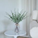 VIERENA 17.5" Eucalyptus Stems in Glass Vase with Faux Water - Ideal for Farmhouse Centerpiece Decor (Sage Green) - Image 2