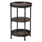Dulcii Round Side Table with 3 Shelves - Stylish Steel Frame for Living Room, Bedroom, or Outdoor Use - Image 7
