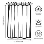 GKLEASG Boho Mid-Century Shower Curtain: Minimalist Abstract Design, Waterproof, 72x72, Includes 12 Hooks. - Image 2