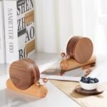 Natural Acacia Wooden Drink Coasters with Magnetic Holder – Set of 5 for Modern Home Decor. - Image 5