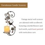 Birminwind Set of 2 Distressed Wall Candle Sconces - Vintage Metal Decor for Pillar Candles - Image 5