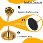 Vintage Gold Metal Taper Candle Holders Set - 6-Piece Decorative Candelabra Centerpieces - Image 4