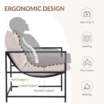 ZZLay Set of 2 Modern Accent Chairs with Metal Frame & Memory Foam, Cozy Lounge Chairs for Home, Beige - Image 6