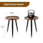 KGPLOME Indoor Plant Stand - Mid Century Walnut Wood with Metal Frame, Modern 12"x17" Flower Pot Table - Image 4