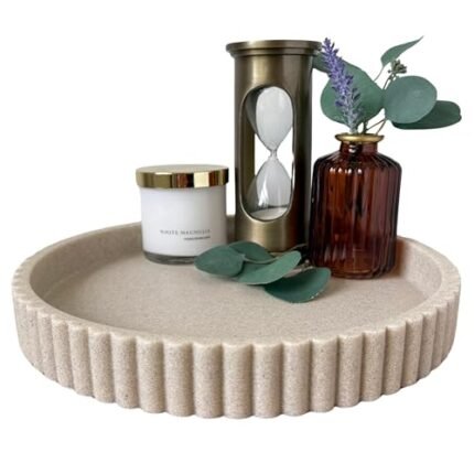 OAKOA Decorative Tray for Decor - Coffee Table Tray for Living Room - Round Tray for Home Decor - Coffee Table Decor Centerpiece - Modern Minimalist Centerpiece