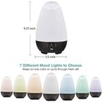 HealthSmart 500ML Essential Oil Diffuser for Large Rooms - Cool Mist Humidifier & Aromatherapy, Adjustable Timer, 7 LED Colors, White. - Image 2