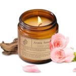 ARCASA Organic Sandalwood Rose Candles - Non Toxic Soy Candles for Home, Stress Relief & Meditation (7oz)
