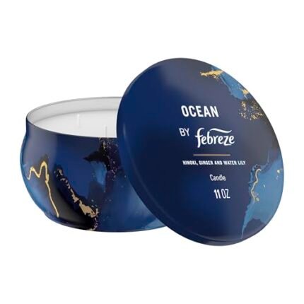 Febreze Scented Candle, Ocean Scent, 11 oz 4 Wick Candle, Single Pack