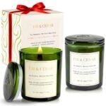 2 Pack Wood Wick Scented Candle Gift Set –Balsam Fir & Cedarwood Natural Soy Wax Candles with Individual Gift Boxes,Long Lasting 22.6 oz Aromatherapy Candles for Home Decor, Christmas&Holiday Gifts