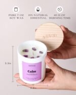 AOOVOO Calm Candles Set for Women - 4 Pack: Scented Aromatherapy Candles with Crystals, 200-Hour Burn. - Image 6