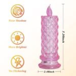 SupBri Rose Shadow LED Flameless Candles | 4-Pack Battery Operated Pillar Candles for Romantic Events (Pink, 2.5" x 7.2") - Image 5