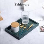 YMXYJM Genuine Natural Marble Tray - Luxury Dark Green Vanity and Bathroom Storage, 12"x8"x1.2" - Image 5