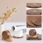 Natural Acacia Wooden Drink Coasters with Magnetic Holder – Set of 5 for Modern Home Decor. - Image 4
