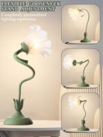 AQDZCNF Flower Table Lamp: Vintage LED Night Light with 3 Color Modes for Bedroom and Living Room Decor (Green) - Image 4