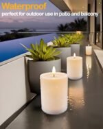 Gmnee 3"x4" Waterproof Flameless LED Candles with Remote & Timer - Battery Operated Ivory Decor for Patio & Porch. - Image 5