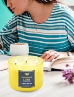 Honeysuckle Citrus Grapefruit 3-Wick Soy Candle, 15.8 oz | Aromatherapy | Long-Lasting Clean Burn | Stress Relief Gift - Image 7