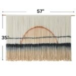 Large Jakalin Macrame Wall Hanging - Sunset Dip Dye Boho Tapestry for Modern Bedroom & Living Room, 57”Wx35”L - Image 5