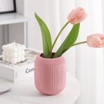 Boho Ceramic Vases Set for Home Decor - Modern Minimalist Bud Vases in Pink, Light Yellow, and Orange. Perfect for Shelves, Tables, and Mantels. - Image 3