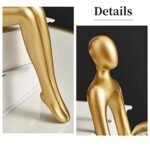 Prettidecor Gold Thinker Statues - Set of 3 Modern Abstract Resin Accents for Home & Office Decor. - Image 7