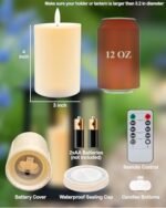 Gmnee 3"x4" Waterproof Flameless LED Candles with Remote & Timer - Battery Operated Ivory Decor for Patio & Porch. - Image 9