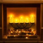 Homemory Flameless Candles with Star String Lights, Battery-Operated, Remote Control, Ivory Set of 5 (4", 5", 6", 8", 8") - Image 4
