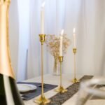 Vintage Gold Metal Taper Candle Holders Set - 6-Piece Decorative Candelabra Centerpieces - Image 6