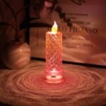 SupBri Rose Shadow LED Flameless Candles | 4-Pack Battery Operated Pillar Candles for Romantic Events (Pink, 2.5" x 7.2") - Image 2