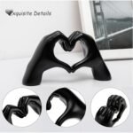 FANTESTICRYAN Small Heart Hands Statue – Cute Home Décor for Living Rooms, Weddings, Offices, and More (Black) - Image 5