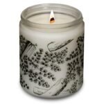 Hemlock Park Frosted Glass Wood Wick Candle Handcrafted with Natural Coconut Wax (Standard 8 oz, Palo Santo)