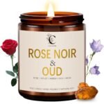 Rose Scented Candles for Women, Birthday Candles for Her Stress Relifef Aromatherapy Spa Candle Soy Wax Long Lasting Bath Relaxing Candles, Halloween Chirtmas Birthday New Job Gifts for Women Mother