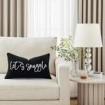 Sunkifover Let's Snuggle Lumbar Pillow Cover – 12x20" Black & White Cotton Decorative Case for Home Decor. - Image 4
