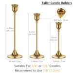 Vintage Gold Metal Taper Candle Holders Set - 6-Piece Decorative Candelabra Centerpieces - Image 2