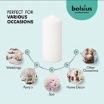 BOLSIUS 12 White Unscented Pillar Candles – 2.7x6.7in, 62 Hours, Dripless & Smokeless for Clean Burning. - Image 4