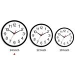 Rohioue 14-Inch Modern Silent Wall Clock - Battery Operated, Non-Ticking, Perfect for Home & Office (Black) - Image 3