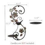 Birminwind Set of 2 Distressed Wall Candle Sconces - Vintage Metal Decor for Pillar Candles - Image 3