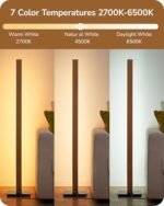 EDISHINE Mid Century Modern Floor Lamp: Remote-Controlled, Dimmable LED Corner Light for Living Room, Bedroom, Office, 7 Color Temperatures 2700K-6000K, 48.43" tall. - Image 5
