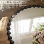 Easly 28-Inch Round Black Beaded Vanity Mirror - HD Circle Mirror for Bathroom, Living Room & Entryway Decor - Image 5