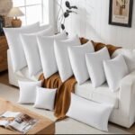 Set of 2 Basic 18x18 Decorative Down Feather Throw Pillow Inserts - White Cotton Square Pillows. - Image 3