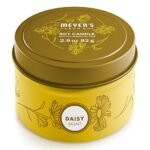 MRS. MEYER'S CLEAN DAY Soy Tin Candle, 12 Hour Burn Time, Made with Soy Wax and Essential Oils, Daisy, 2.9 oz