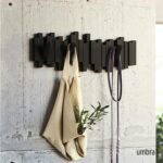 Umbra Sticks Wall-Mounted Coat Rack with 5 Retractable Hooks – Modern, Space-Saving Organizer in Black. - Image 2