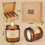 9-Pack Natural Soy Candles (Vanilla, Amber, Cedarwood) - 270 Hours of Long-Lasting Home Fragrance, Perfect Gift for Men & Women for Any Occasion! - Image 4